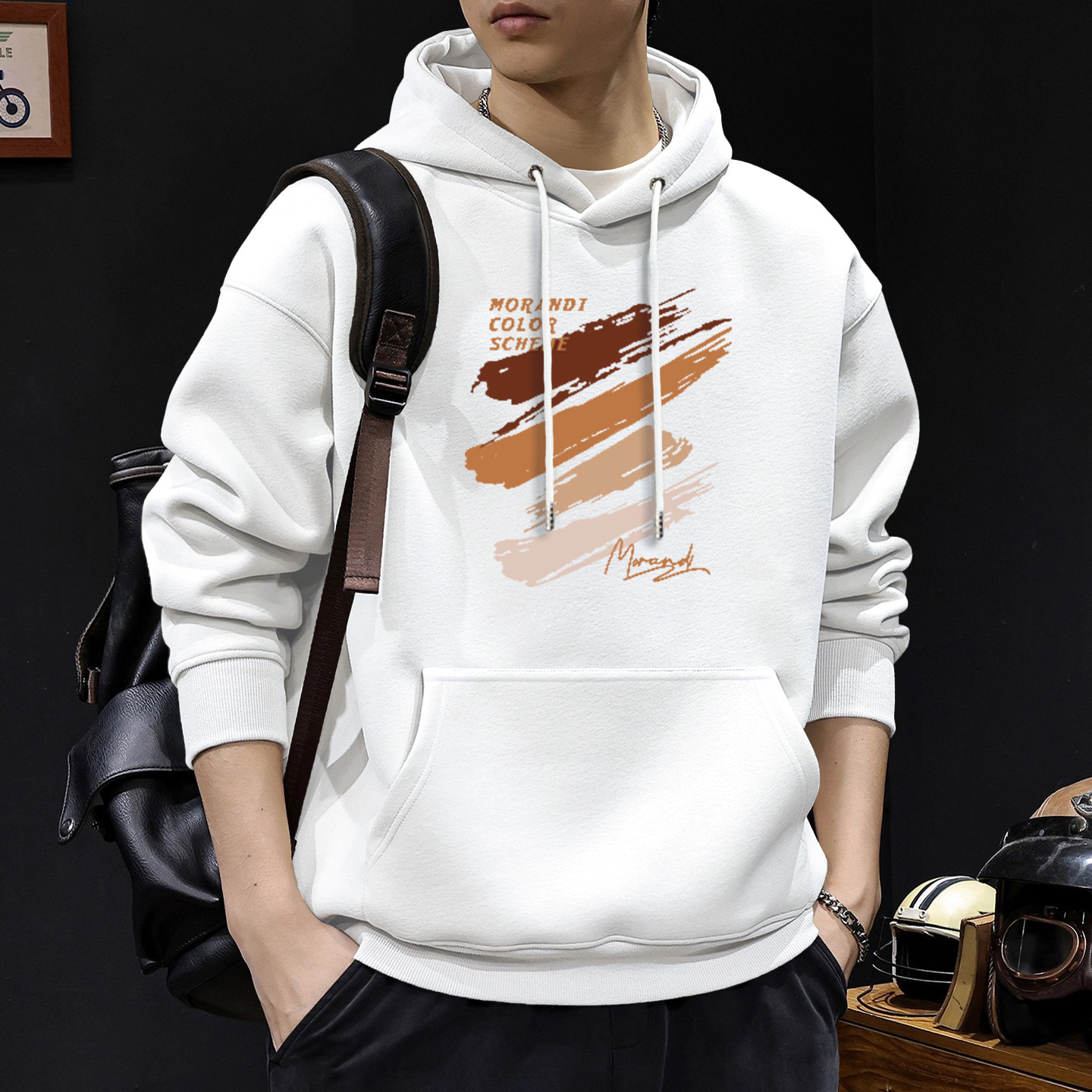 American otoño invierno estilo vintage chaqueta de hombre ropa de moda suelta encapuchada in-mode chaqueta pesada para hombres