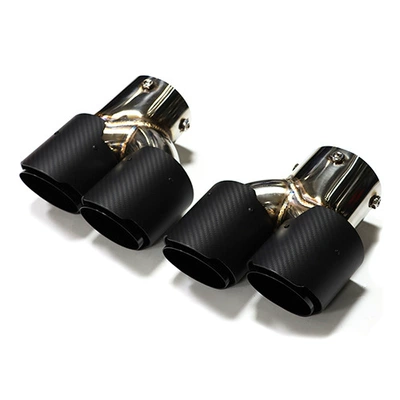 pipe tail throat silencer – Car muffler - carbon-fiber-matte-black-mouth-1-pair