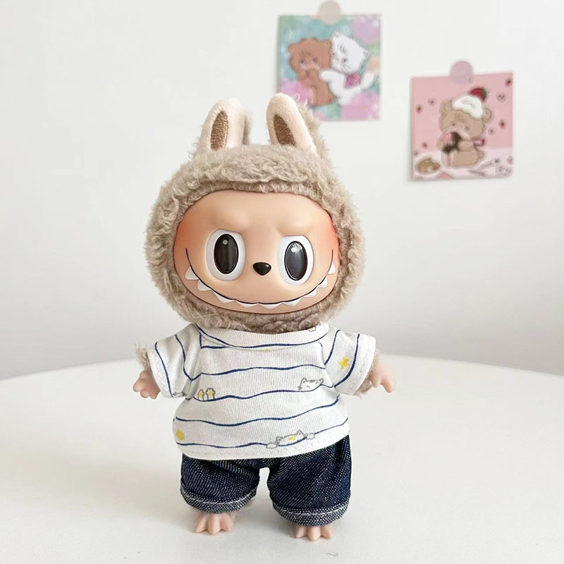 ソースメーカーのみの服】17cmペンダント ラブブ服 ブラインドボックス ラブブ人形 人形服 クールブラック カラフル|undefined