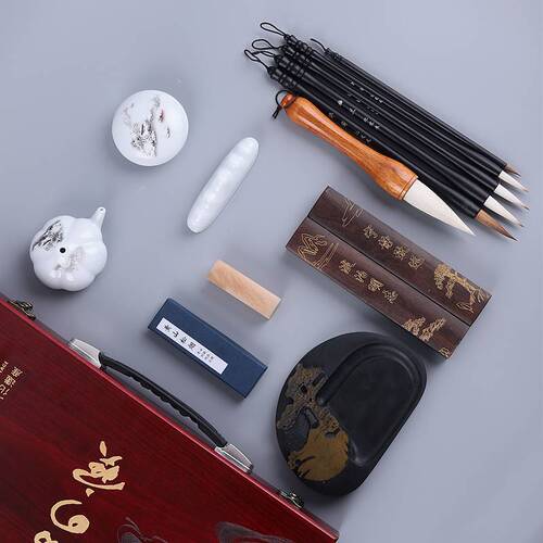 The four treasures of the study set for beginners, a complete set of professional-grade calligraphy brush sets for beginners to learn fine pen, ink, paper and inkstone