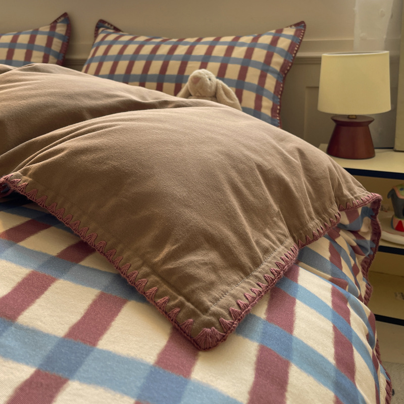 Cama de algodón molido de cuatro piezas de algodón 2025, nueva colcha de cama de cuatro estaciones, colcha de cama universal, kit de colcha de cama