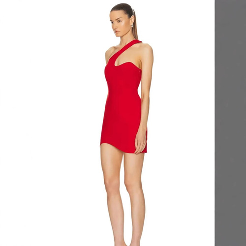 Women's Summer Single Shoulder Elastic Tight Asymmetrical Nightclub Party Off-the-Shoulder Bandage Mini Dress Cross-Border Supply