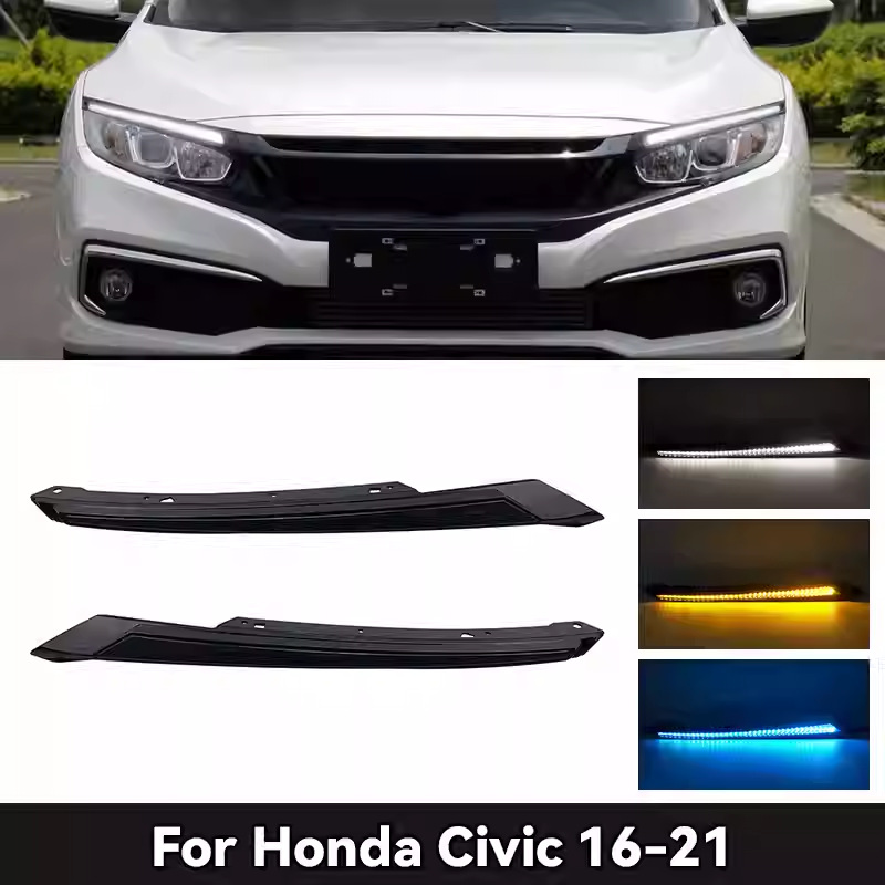Sīyù DRL LED Daytime Running Lights for Honda Civic 2016-2021 (Lamp eyebrow)