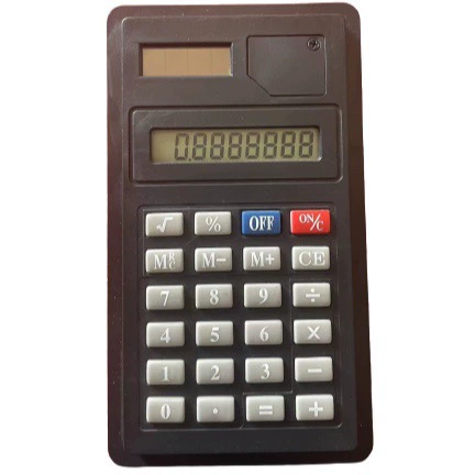 Поставка пяти-дюймовый эллиптический кожаный пресс с багажом ноутбук бизнес канцелярские коробки калькулятор портативный солнечной энергии