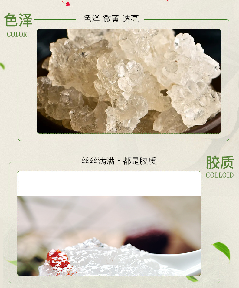 Snow Fungus Jelly Xue Yan Premium Selected 50g Bottle Culinary Herbal Ingredient in use