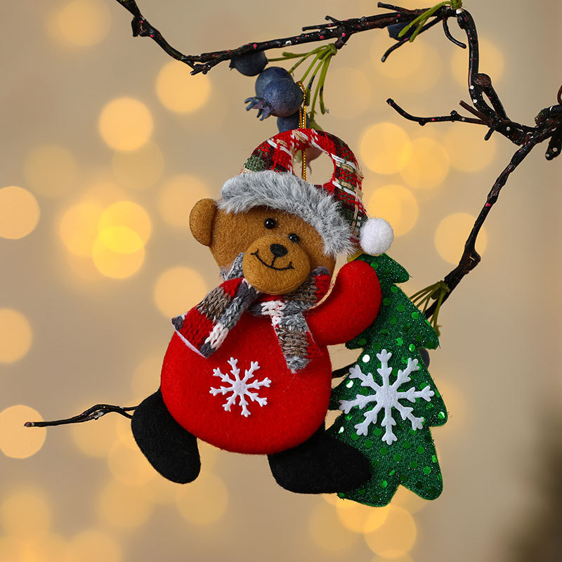 Decoraciones de Navidad anciano muñeco de nieve ciervo regalos de Navidad pequeño colgante muñeca de peluche colgante de árbol de Navidad suministros