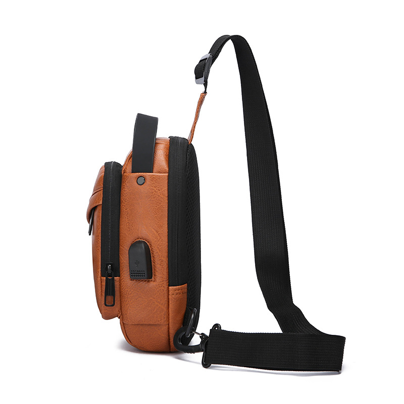 Men's chest bag, casual water-repellent single-shoulder crossbody bag, men's high-end outdoor travel bag, cycling bag, storage bag undefined