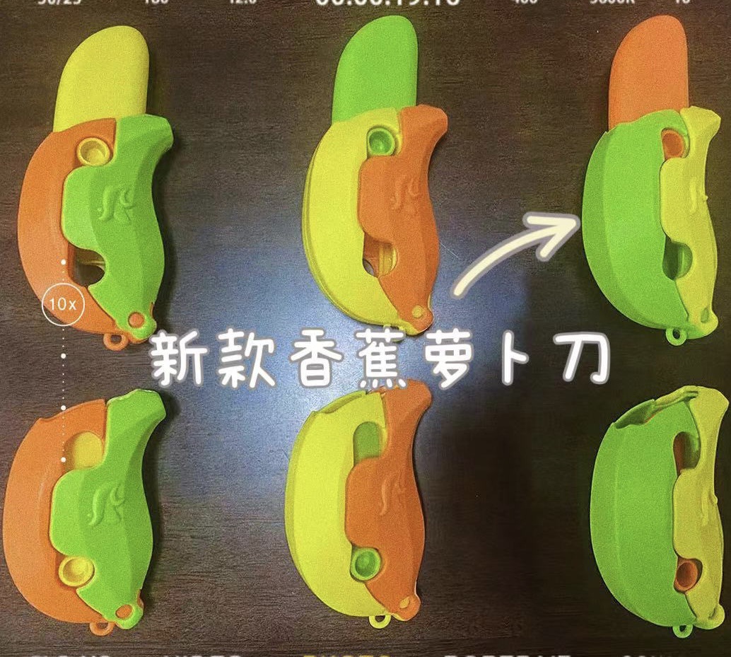 1911 bebé rábano pistola volver soplando mini cuchillo de zanahoria y la gravedad 3D simulación descompresión juguete al por mayor