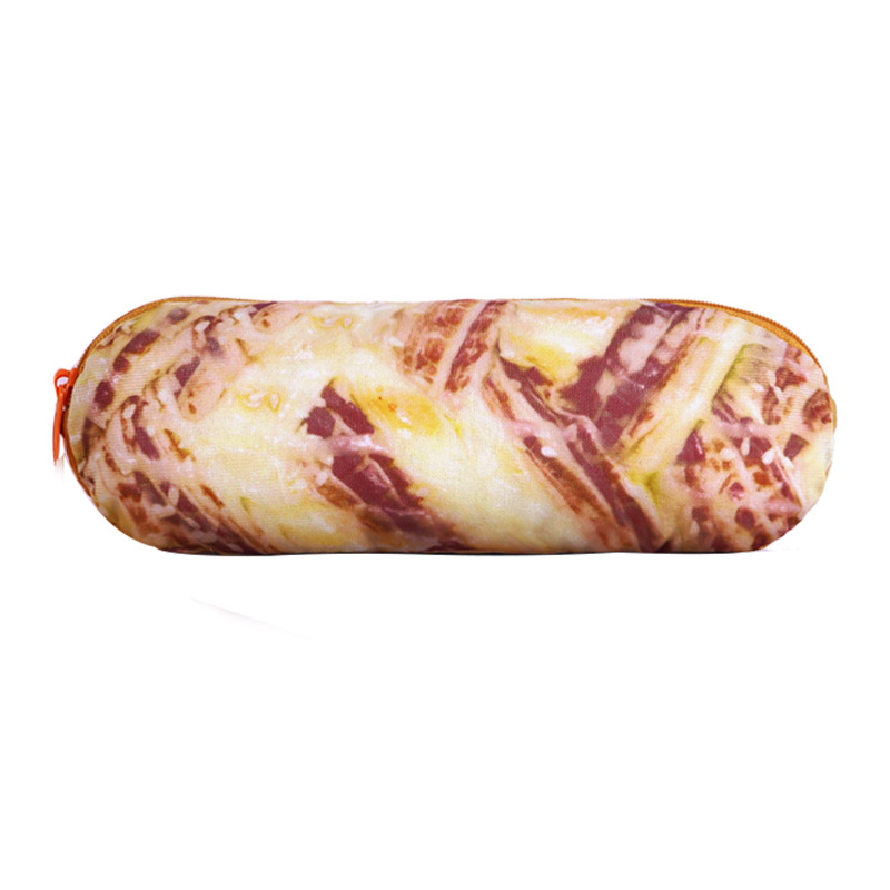 Simulación creativa impresión de tela caja de lápiz de pan suave lindo divertido lindo gafas bolsa de almacenamiento bolsa de papelería estudiante caja de lápiz