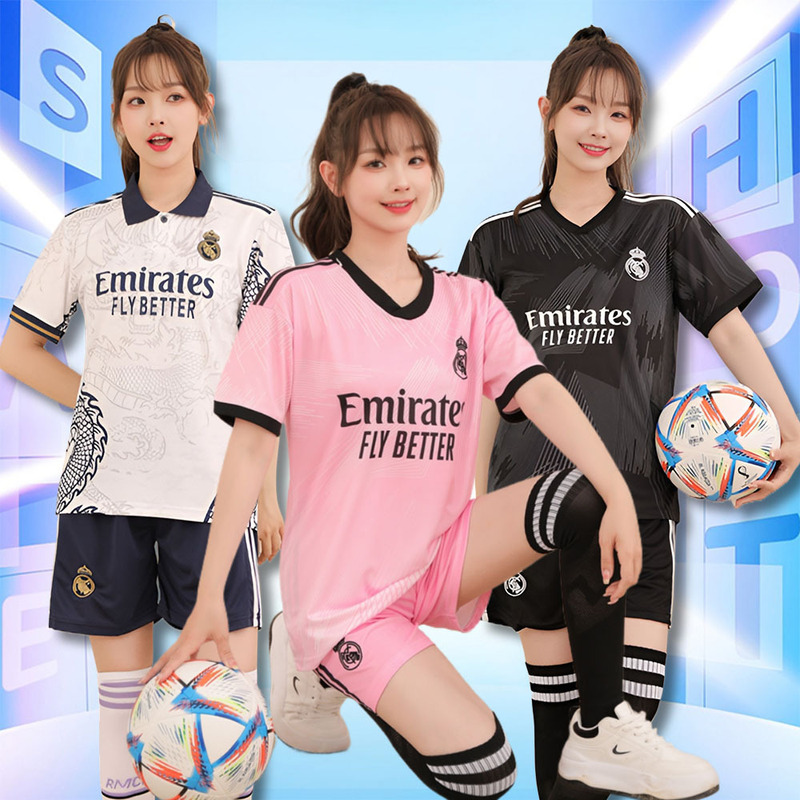 Women's Soccer Suit suit Looser Women's Casual Sports Competition Training Team Suit Quick-drying Breathable Men's and Women's Short-sleeved