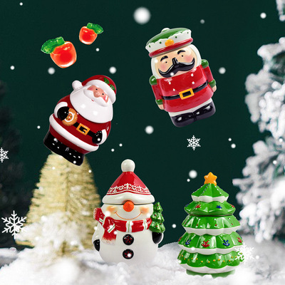 圣诞糖果128g陶瓷罐装Amos/阿麦斯苹果爆浆软糖小礼品圣诞节装饰|ms