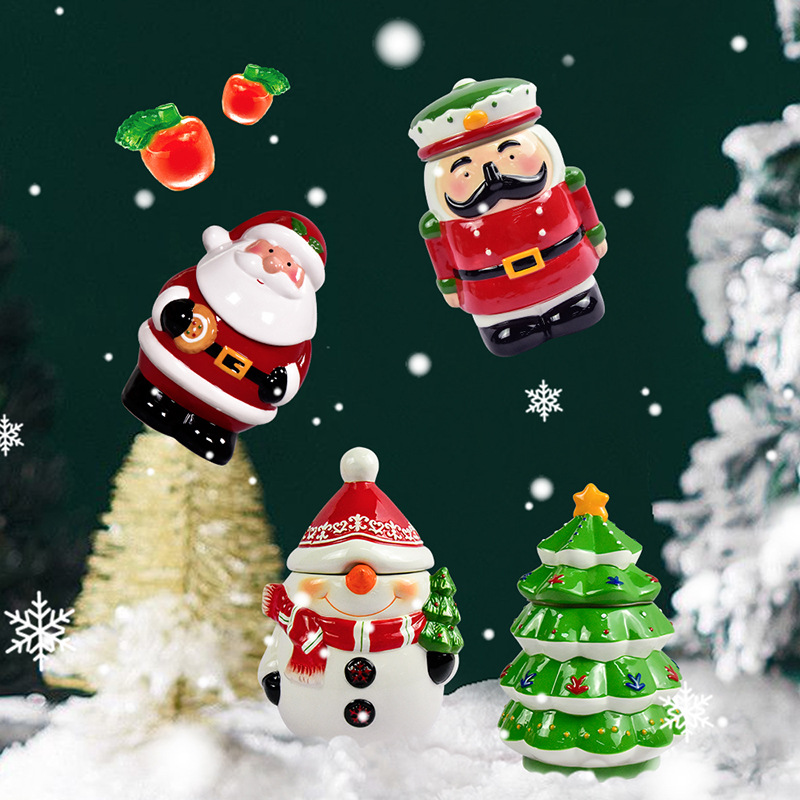 圣诞糖果128g陶瓷罐装Amos/阿麦斯苹果爆浆软糖小礼品圣诞节装饰|ms