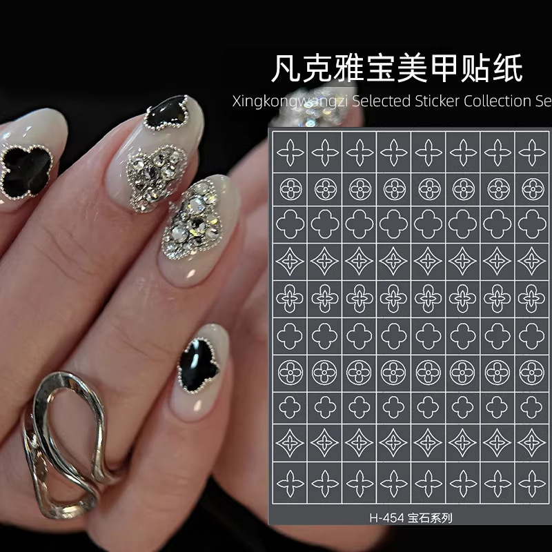 Nail Art Vanke Yabao Stickers 2026 New Transparent Hollow Gem Series Gradient Spray Painting DIY Nail Decorations Nail Art Vanke Yabao Stickers 2026 New Transparent Hollow Gem Series Gradient Spray Painting DIY Nail Decorations