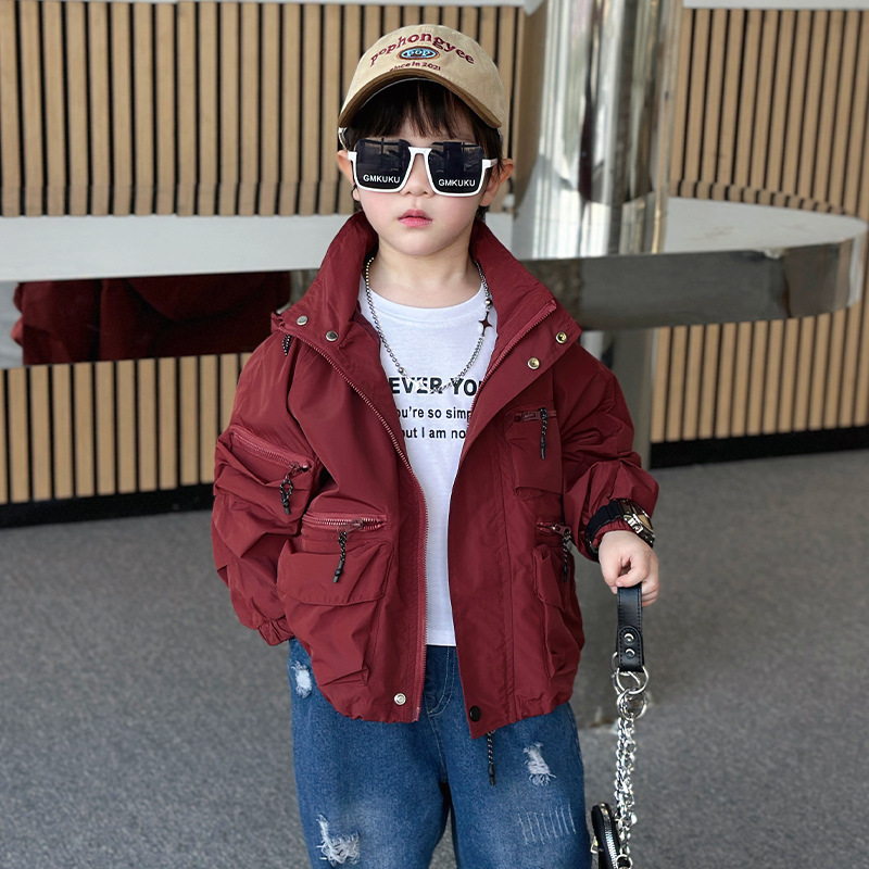 Boys' Wear-Resistant, Windproof and Waterproof Jackets, Handsome and Fashionable Baby Street Jackets, Kidsren's Autumn Jackets, Fashionable Jackets
