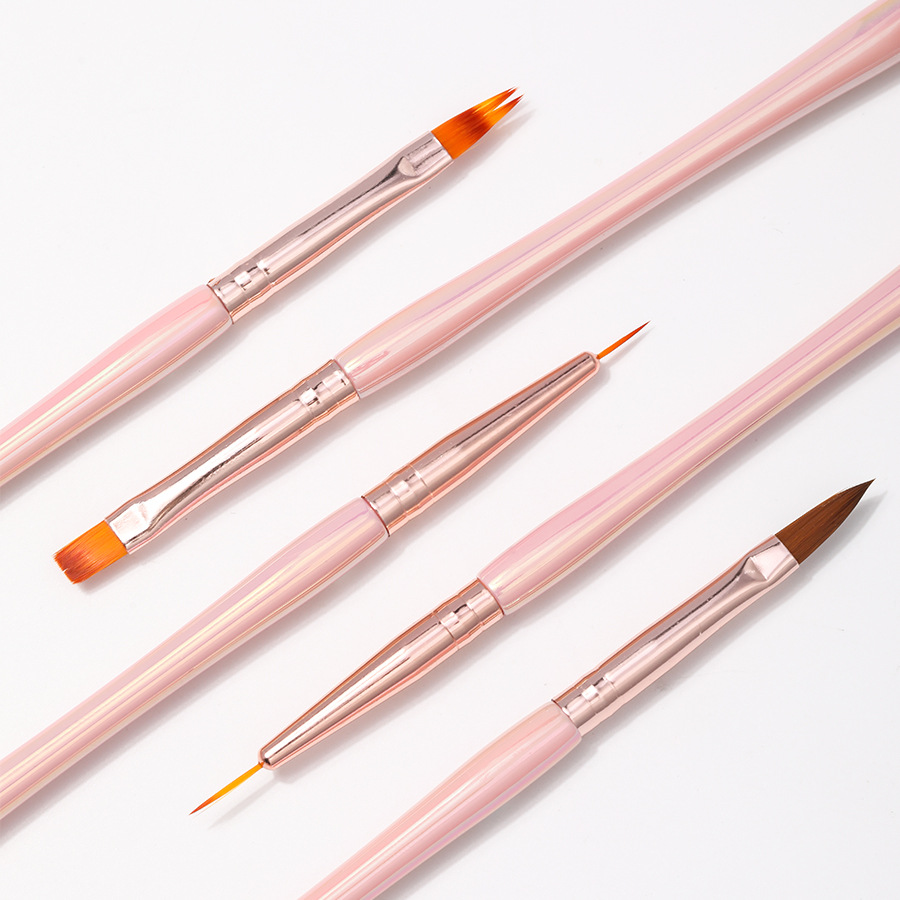 Pinceles para Decoración de Uñas Set de 5 Piezas Acrílico para Manicura