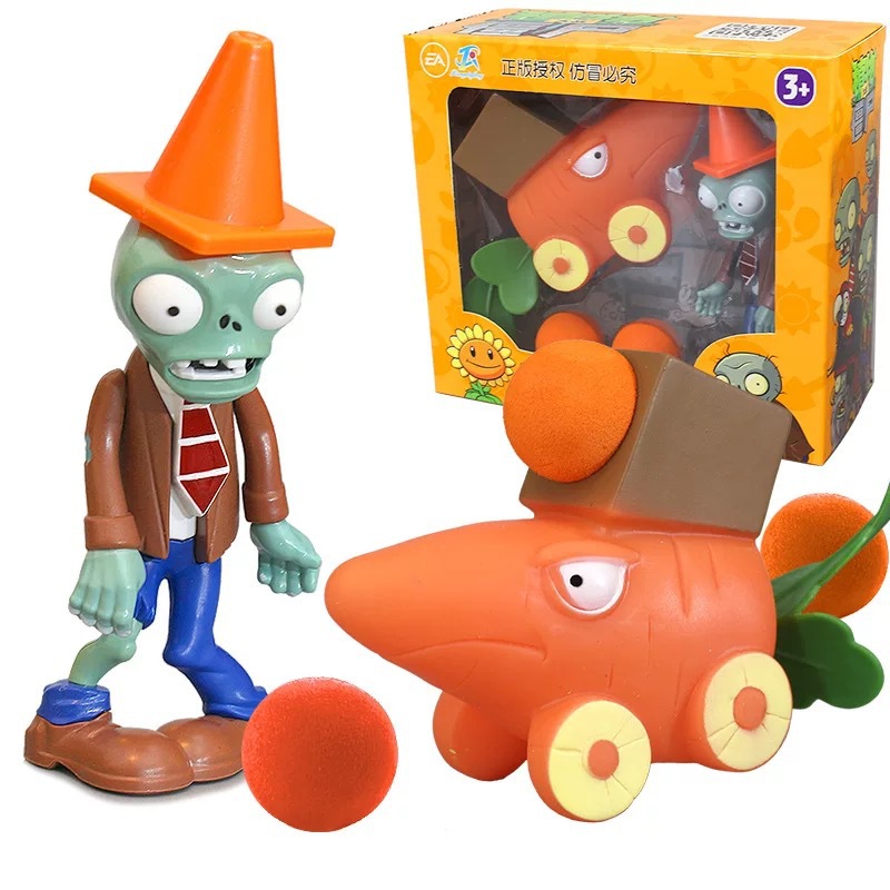 Juguetes de Plantas contra Zombis, juego completo de goma suave, lanzador de guisantes, juego para niños, regalo para niños, figuras