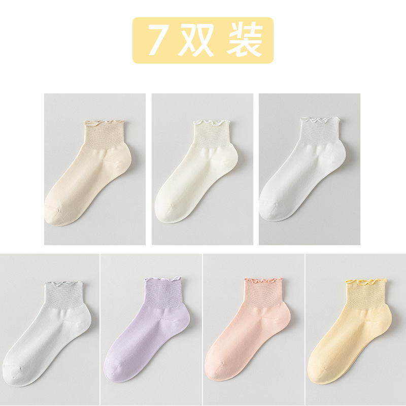 Calcetines de algodón de color sólido para damas verano hongo botón calcetines para mujeres sin hueso cabeza de embalaje independiente calcetines transpirables