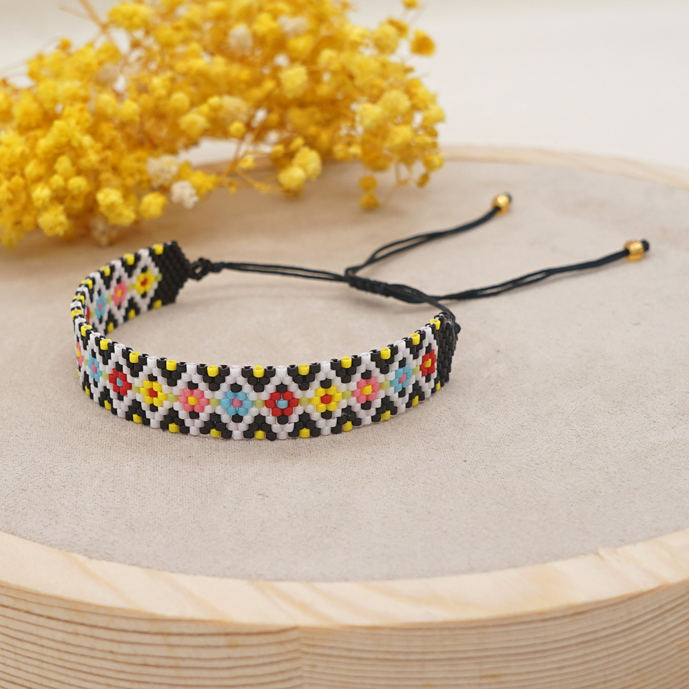 autumn and winter bohemian ethnic style geometric handmade beaded Miyuki rice bead braceletpicture3