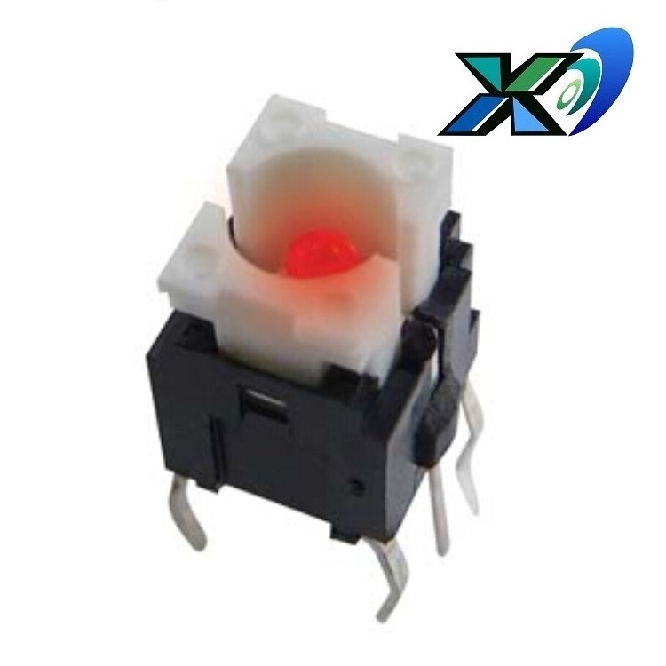 红色带灯轻触开关   红色灯按键开关带灯  迷你带灯按钮开关直插