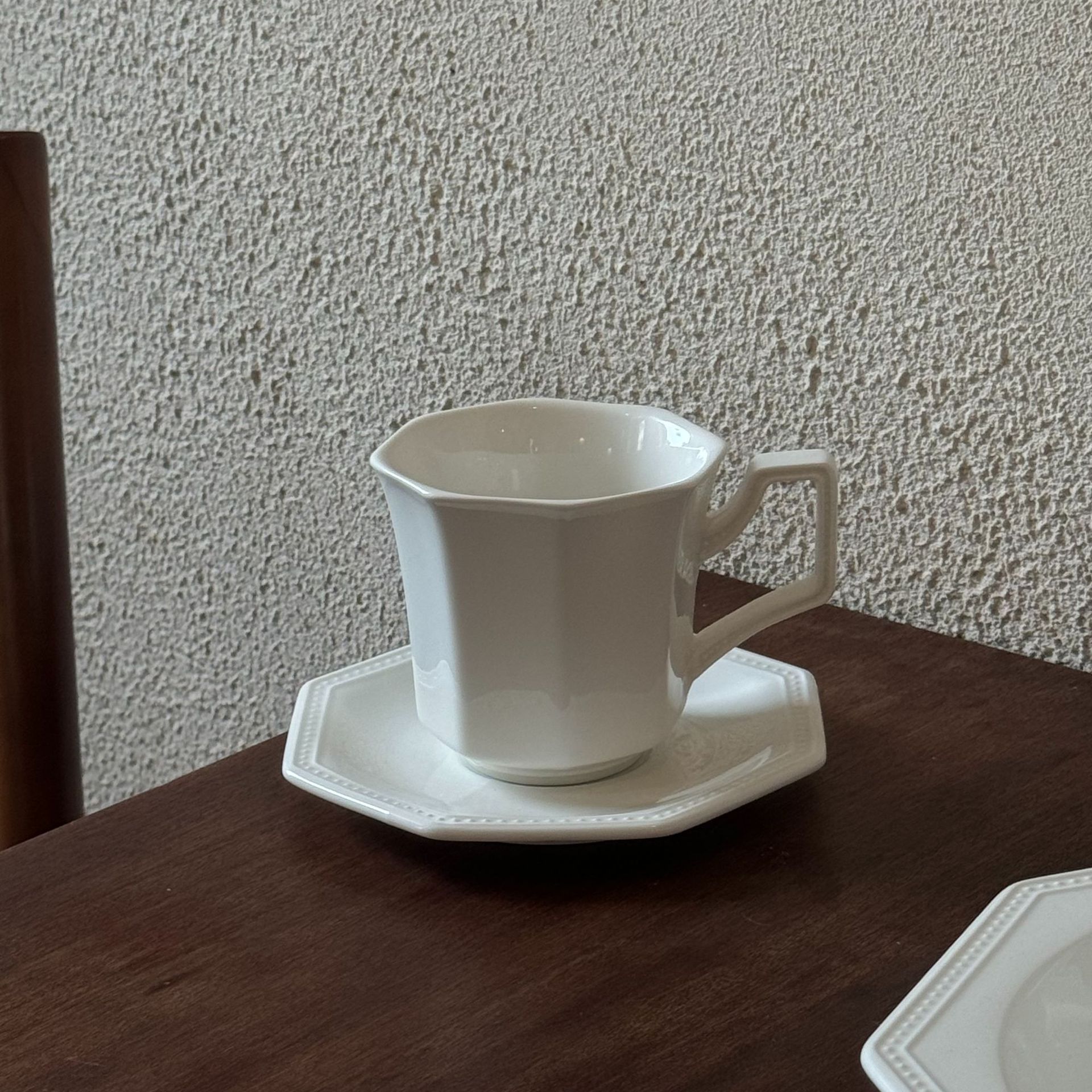 중세 팔각형 컵과 접시 300ml+15cm 접시