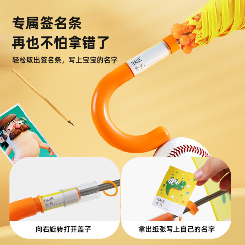 Umbrellas for children and students, rain or shine, transparent long-handled umbrellas, cartoon three-dimensional dinosaur parasols, baby sun protection umbrellas