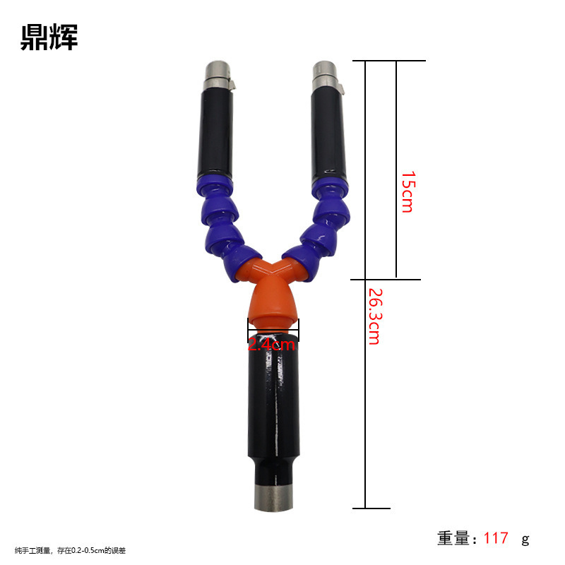 Accesorios de cañón telescópico femenino cristal transparente tras patio suave conector de cañón de tres agujeros analógico artículos para adultos