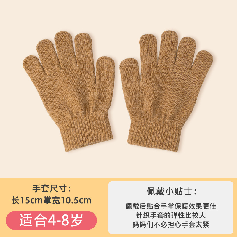子供の秋冬の手袋の男の子の5本の指のかわいい薄いニットの毛糸の女の子のキャンディーの色はlogoの卸売りをプラスすることができます。|undefined