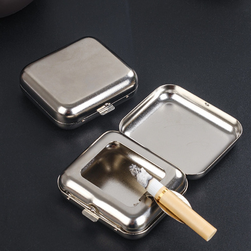 Pocket ashtray stainless steel mini small ashtray car Japanese portable ashtray portable small ashtray