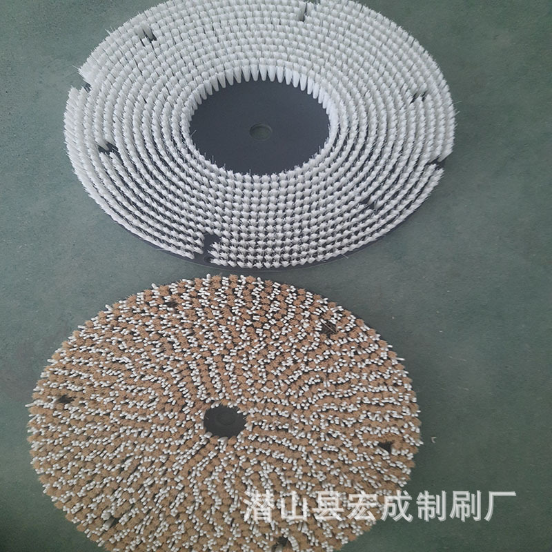 聚氨酯盘面抛光粉毛刷尼龙硬毛刷盘圆形PVC板植毛除尘清洗刷