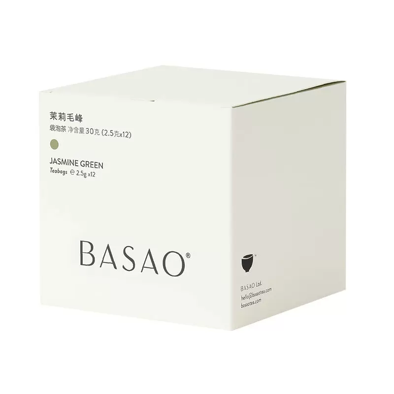 佰朔BASAO茉莉毛峰绿茶2.5g*12茶包独立小包装冷泡冷萃花草茶叶包