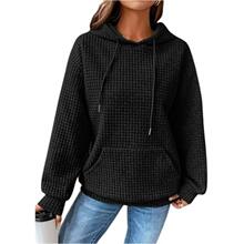 C 44158 Waffle Knit Round Neck Long Sleeve Sweatshirt �����