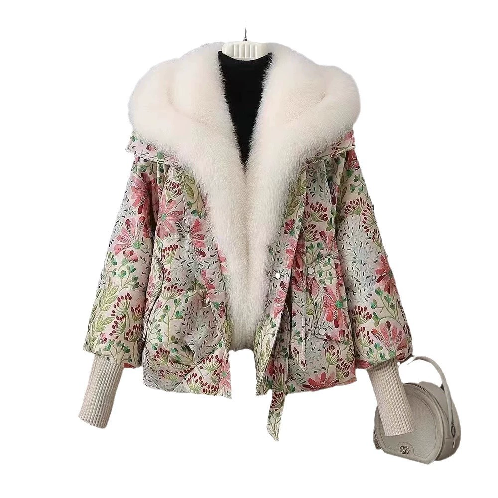 Winter short fashionable down jacket, 2024 years, increased thickness