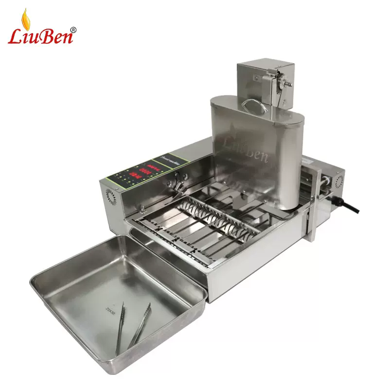 商用全自动迷你型甜甜圈机 全不锈钢智能台式电动油炸机 火爆热卖