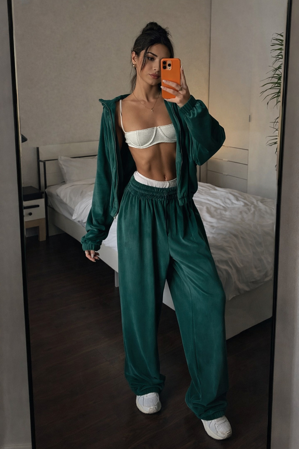 Women's Clothing Women's Casual Suit Set Style Solid Color Long Sleeved Zip Up Cardigan Jacket Sweatpants Two Piece_ecoleips.com