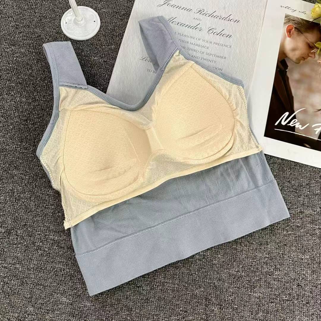 Nuevo algodón largo de alta calidad chaleco de mujer sin anillo de acero bra de yoga ropa interior deportiva mujer al por mayor
