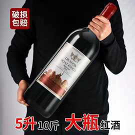 法国进口红酒干红葡萄酒5L大酒蜡封帽包装源头批发代发礼盒装红酒