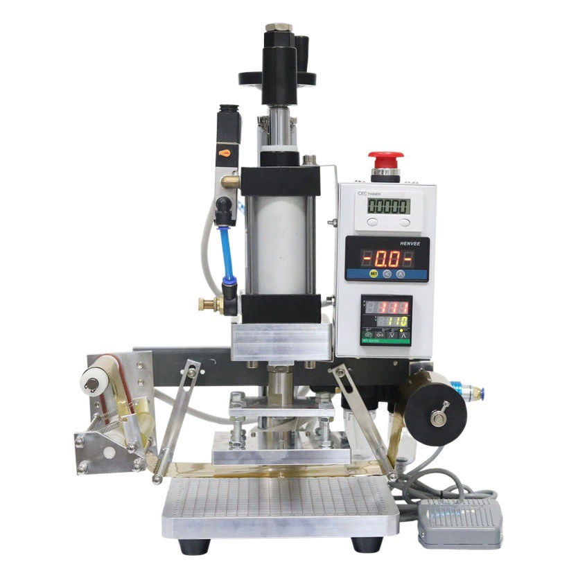 Небольшой настольный пневматический чековый станок кожаная упаковка товарный знак логотип горячего прессования печатная машина