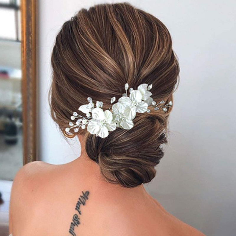 花嫁の結婚式の頭飾りホワイトシェルパターンパールフラワーヘアピン AliExpress クロスボーダーホット販売爆発ヘアアクセサリー|undefined