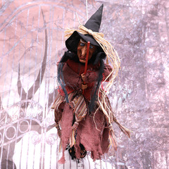 Cross-border wholesale Halloween broom witch ornament haunted house ceiling decoration for scene arrangement and hanging decoration