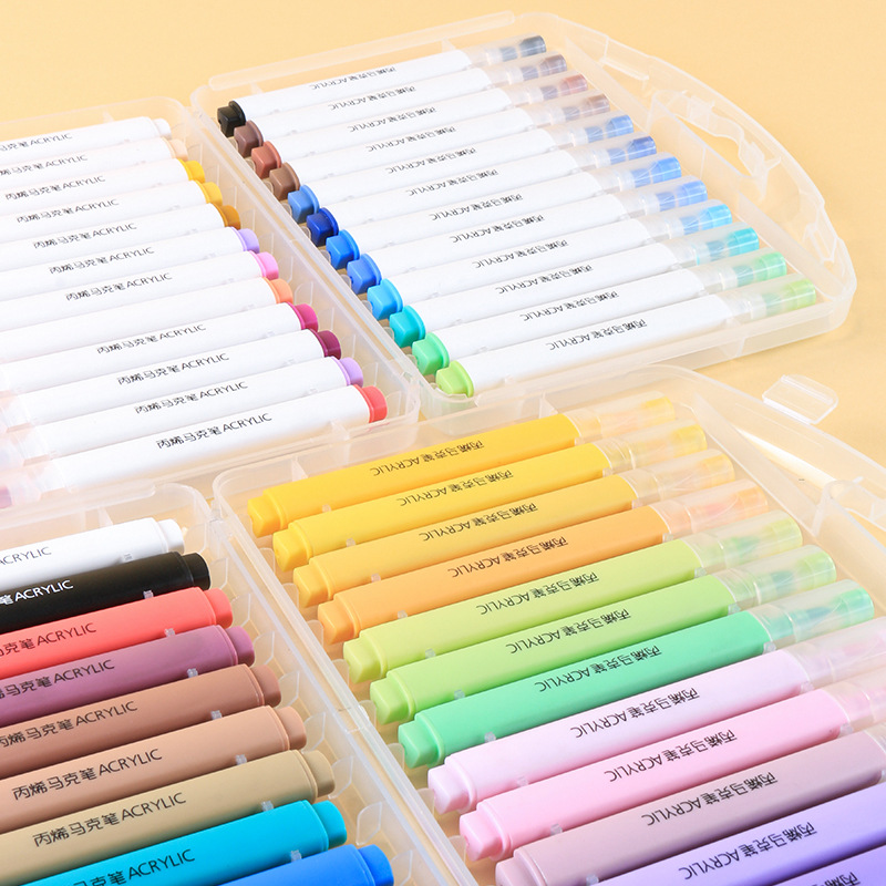 Pluma de pigmento acrílico lavable de 48 colores para niños marcador acrílico impermeable y opaco pintado a mano DIY Goka pluma