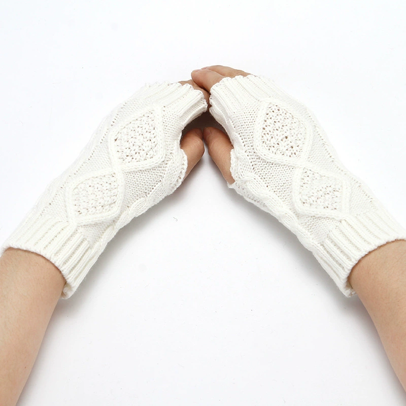Knitted gloves, winter woolen demi-season keep warm set for beloved, (Cross-border trading), fingerless