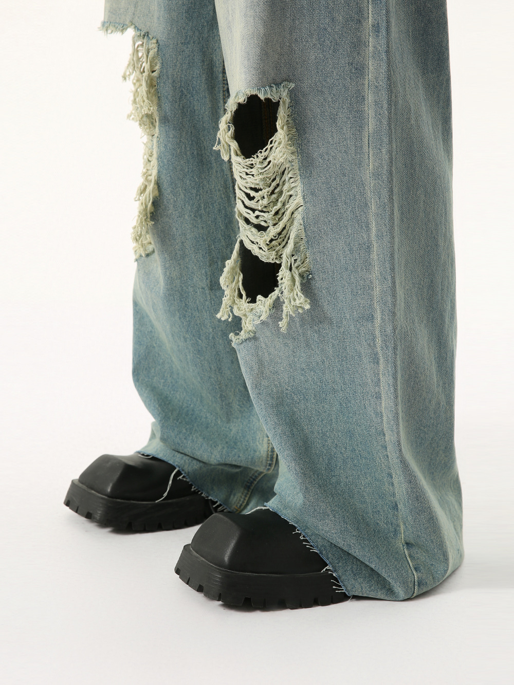 MTLCLOTHES Hombres| Nuevo estilo retro punk americano agujero de borda para hacer viejos jeans recto de moda