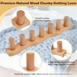 跨境木质波浪边短棒编织器木质围巾毛毯编织工具手工diy毛毯编制