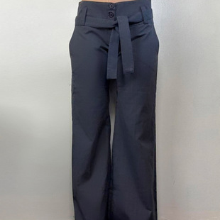 Intellectual Women's Low-Waist Button-Tie Suit Pants 2025 Summer European and American Export Elegant Casual Long Straight Pants