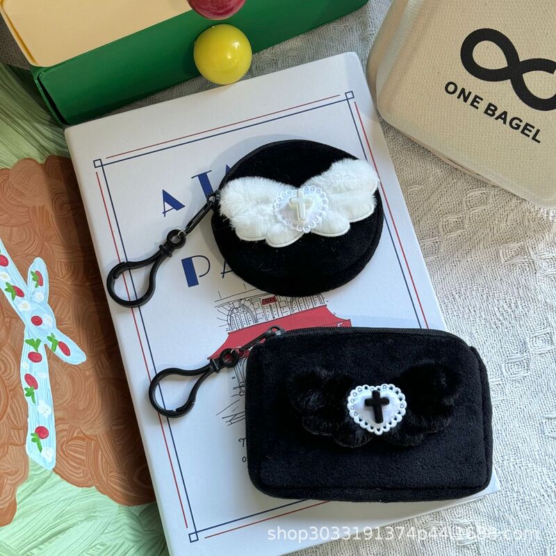 White Angel Love Cross Earphone Bag Coin Purse Card Bag Spice Girls y2k Subculture Design Harajuku Wind Bag