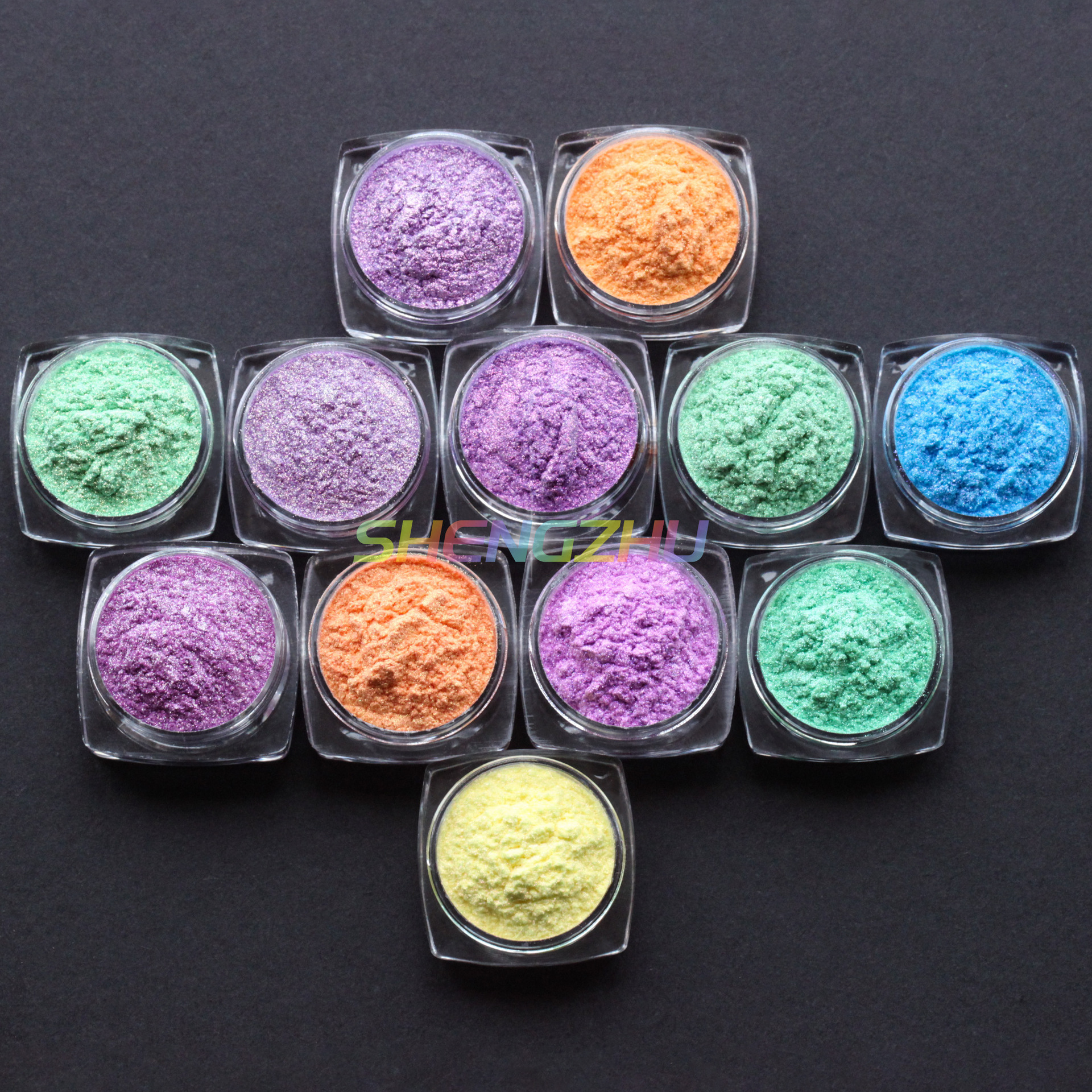 美甲极光彩色霓虹粉 指甲冰透高光粉贝壳粉极光粉 人鱼珍珠魔镜粉