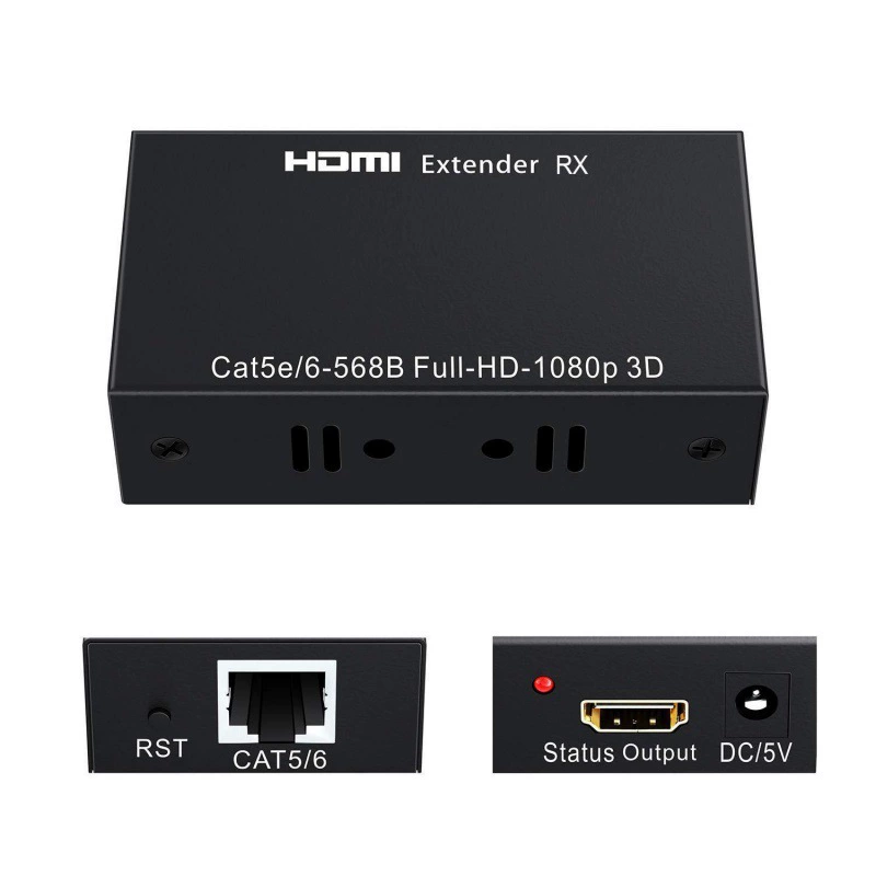 Прямой продажа с завода HDMI удлинитель 60 м, HDMI одиночный сетевой кабель 60 м, усилитель сигнала HDMI в RJ45