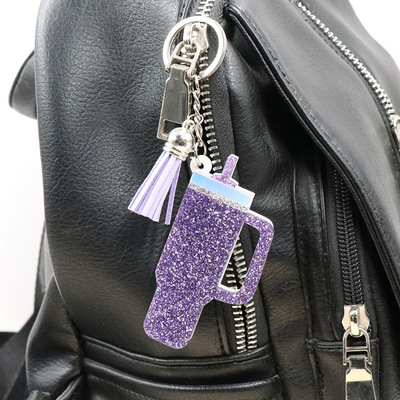 new pattern glass Key buckle Bag buckle Flash Acrylic Teacher's Day Children birthday Wedding celebration gift