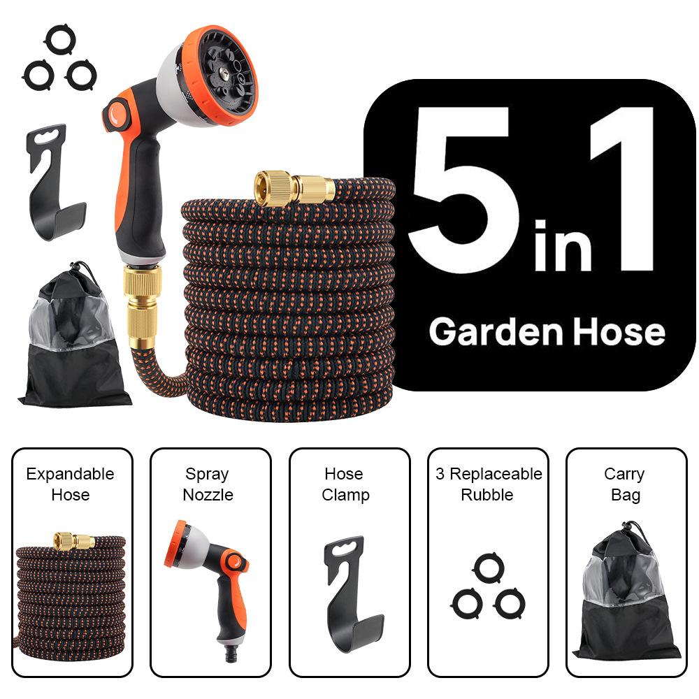 Extendable Water Hose For Garden High Pressure Car Wash Gun Household Sprayer Flower Watering Magic Hose For Gardening And Landscaping_voghion.com