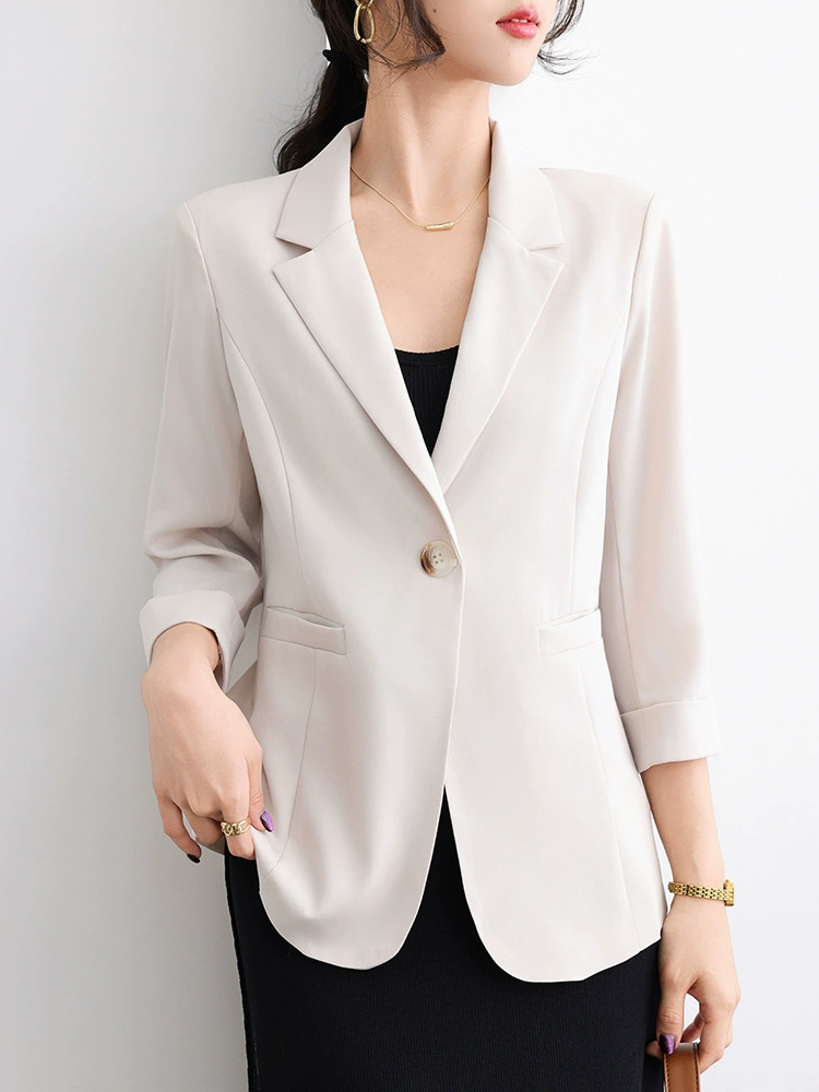 Summer thin fitted classic suit jacket for leisure